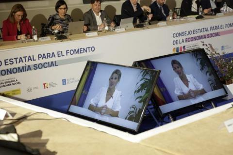 Yolanda Díaz interviu por videoconferencia