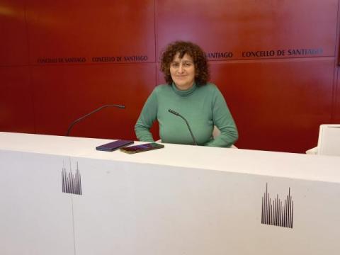 A alcaldesa Goretti Sanmartín na rolda de prensa 